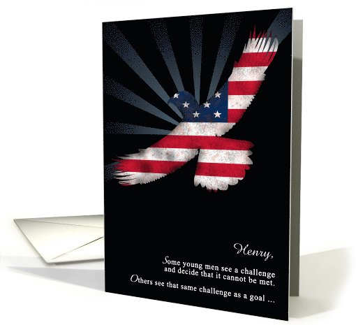 Eagle Scout Congratulations American Flag Eagle Add Custom Text card