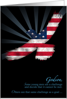 Godson Eagle Scout Congratulations American Flag Eagle card