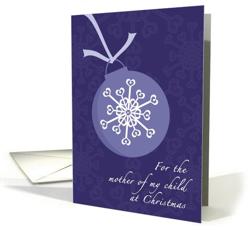 Mother of My Child Merry Christmas Purple Snowflake Ornament card
