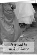 Wedding Bridesmaid Request Invitation Elegant Dresses card
