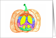 Pumpkin Peace Sign Hippie Halloween Funny card
