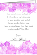 Humorous Will You Be My Bridesmaid Contract Invitation card