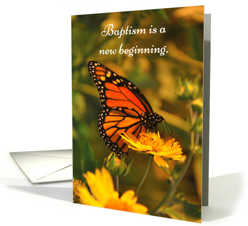 Monarch Butterfly Adult or Older Child Baptism card (535546)