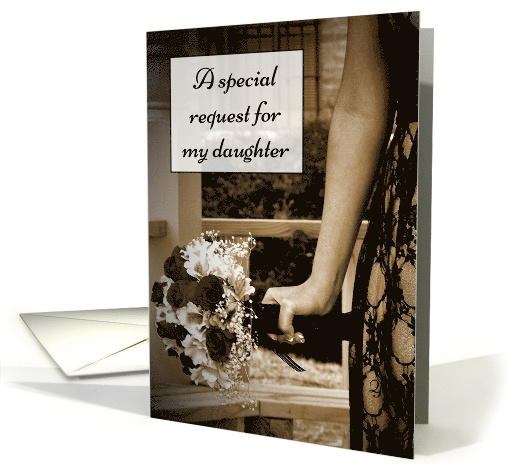 Sepia Bouquet Daughter Bridesmaid Request card (567839)