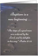 Footprints in the Sand Baptism Blessing Wishes card