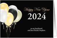 2024 Happy New Year to boyfriend Custom card