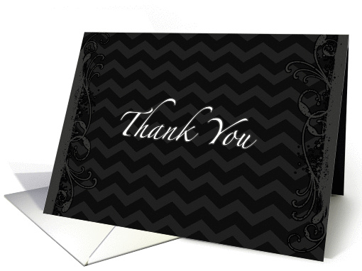 Thank You - Professional Black & White Chevron Design card (1054805)