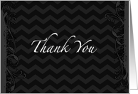 Thank You - Professional Black & White Chevron Design card