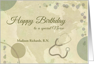 Happy Birthday to Nurse Neutral Colors with Stethoscope card