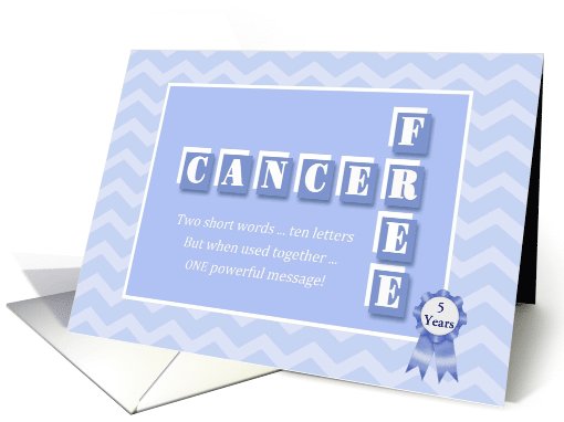 5 Year Anniversary Cancer Free! Custom blue chevron... (1114884)