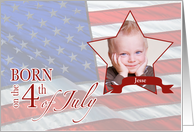 Birthday - Born on the 4th of July Custom Photo/Name card