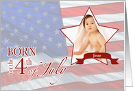 Birth Announcement - Born on the 4th of July Custom Photo/Name card