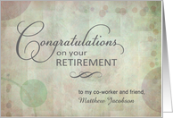 To Coworker - Retirement Congratulations custom name card