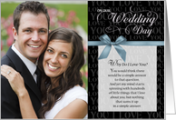 Wedding Day, Why Do I Love You - black w/ blue ribbon card