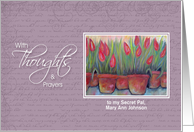 Secret Pal, Thoughts & Prayers Tulips custom name card