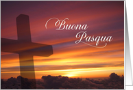 Italian - Happy Easter Sunset Cross card