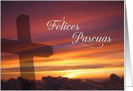 Spanish - Happy Easter Sunset Cross card