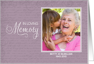 Sympathy / In Loving Memory Custom Photo - Purple card