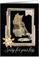 Sorry for your loss - pet cat faux scrapbook style collage card