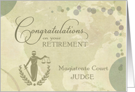 Magistrate Court Judge Retirement Congratulations Scales of Justice card