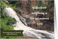 Remembering Husband on Anniversary of Death Personalized Waterfall card