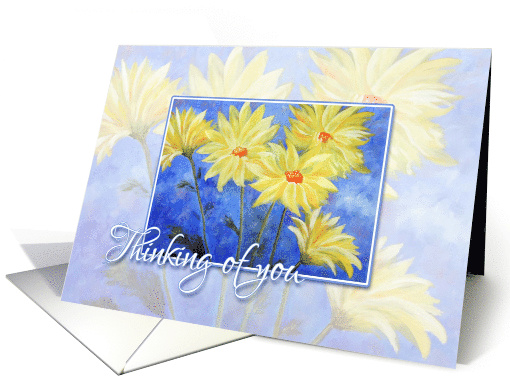 Yellow and Blue Thinking of You Blank Any Occasion card (226851)