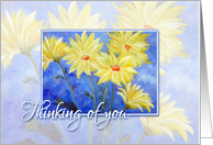 Yellow and Blue Thinking of You Blank Any Occasion card