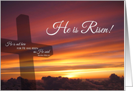 He Is Risen - Easter Sunset Cross card