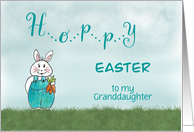 Hoppy Easter Bunny Rabbit - Granddaughter card