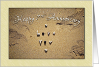 Love You - 7th anniversary to spouse sand & shells card