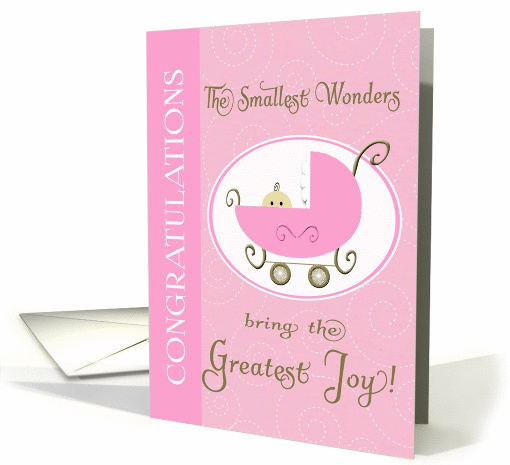 Congratulations - birth of granddaughter baby carriage card (402372)