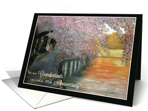 Custom __th Anniversary for Grandparents - Cherry blossom pathway card