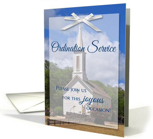 Ordination Invitation little white church card (413213)