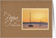 For Papa on Father’s Day - Sunset Sailboat card
