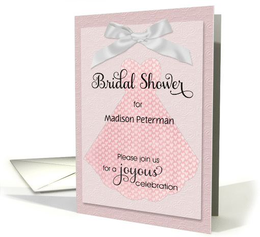 Bridal Shower Invitation - Dress Hearts Custom Name card (445300)