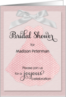 Bridal Shower Invitation - Dress Hearts Custom Name card