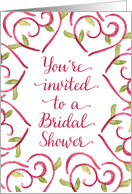 Bridal Shower Invitation - Watercolor Hearts card