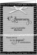 40th anniversary invitation, custom name card