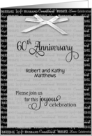 60th anniversary invitation with names card