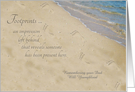 Remembering Dad on Birthday Personalized Footprints card