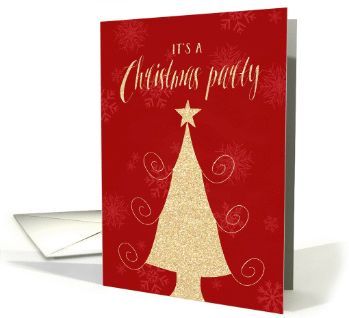 It's a Christmas Party sparkly Invitation card (484661)