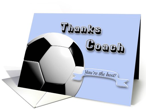 Blue Thanks Soccer Coach card (555148)