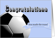 Blue Congratulations Soccer Team card