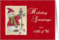 From All Holiday Greetings Snowman card