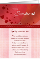 To my Sweetheart on Valentine’s Day Why do I Love You card