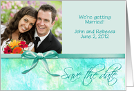Save the Date Watercolor Photo Card Template card