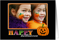 Happy Halloween Pumpkin custom photo card