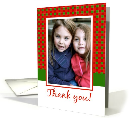 Red/Green Photo Card-Thank you for Christmas Gift card (888873)