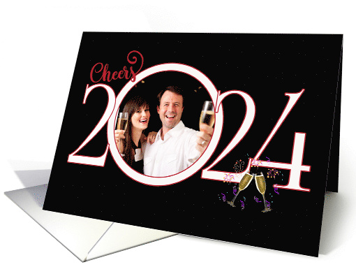Party Invitation 2024 New Year's Cheers Photo card (955605)