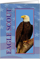 Eagle Scout Ceremony Invitation with US Flag background card